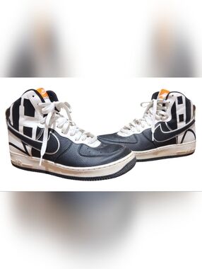Nike Air Force 1 High Force Logo Pack Black White Orange Size 10.5